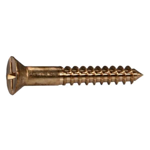 Midwest Fastener Wood Screw, #12, 1-1/2 in, Bronze Steel Flat Head Phillips Drive, 3 PK 931011 - main